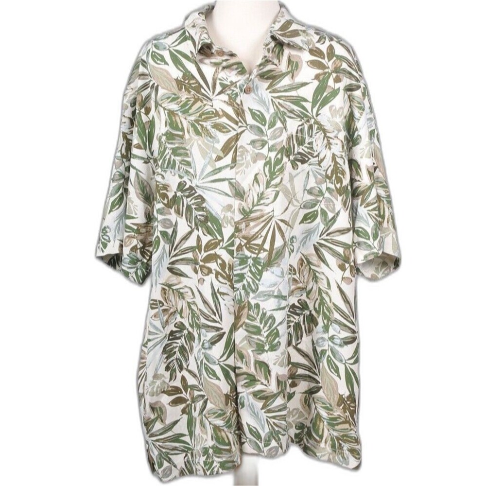 Tommy Bahama Men's Tropical Leaf Print Silk Camp Resort Wear Shirt XL